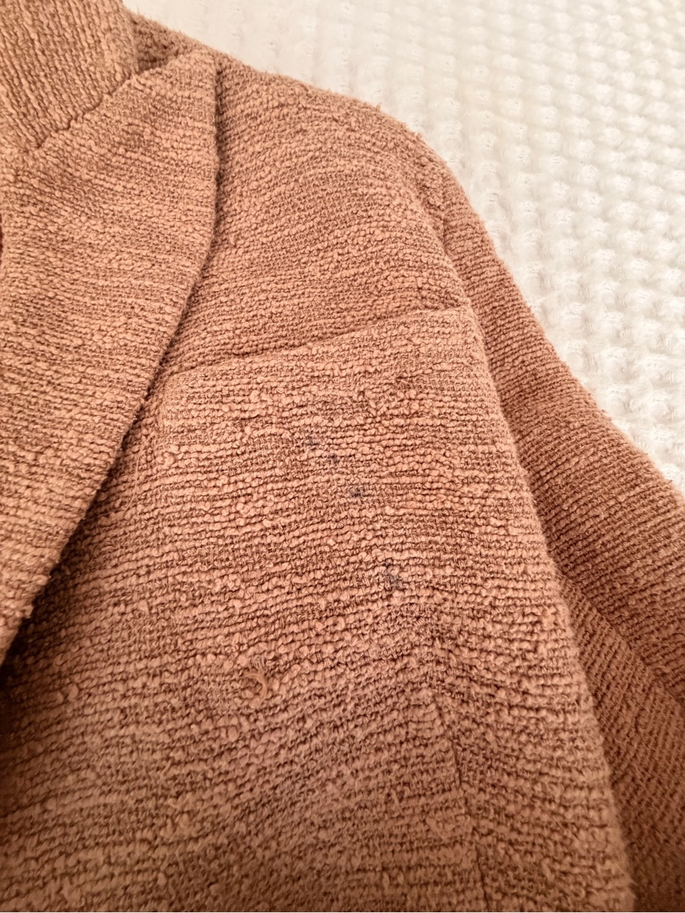 L'AGENCE Textured Rust-Brown Double-Breasted Blazer - Picture 5 of 6